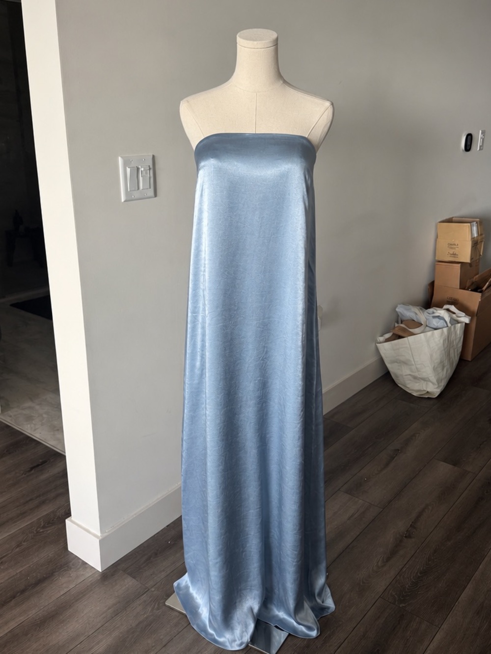 Shona Joy La Lune Strapless Dress in Powder Blue